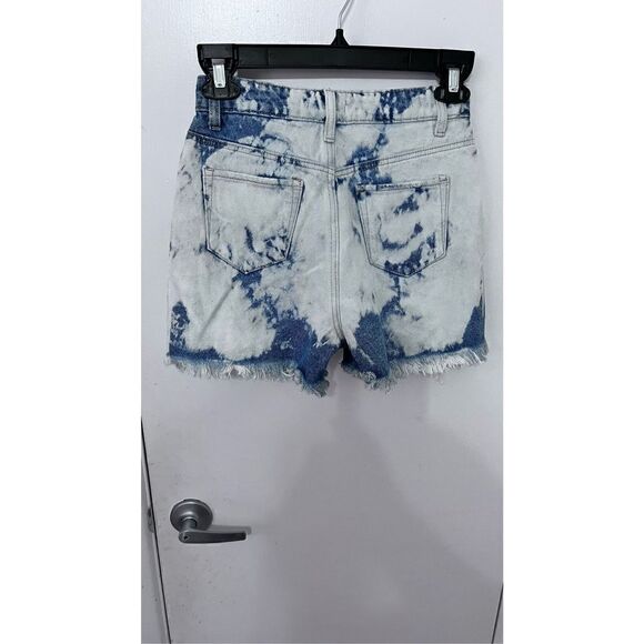 BP BLEACHED WASHED HIGH WAISTED DENIM JEAN SHORTS WOMENS SIZE 24 - Picture 10 of 14